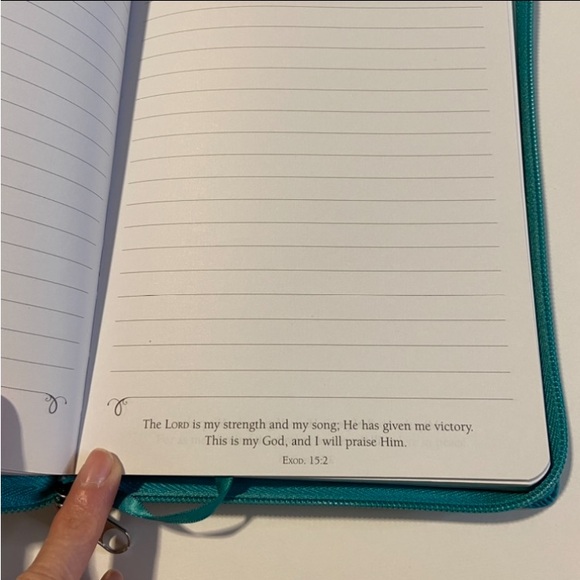 Classic Lux-Leather Journal with Zipper Closure in Turquoise NWT - Picture 4 of 10